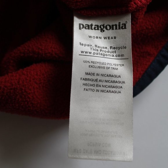 Patagonia Micro D Strap T Fleece Sweater Size Men's Small Red - Picture 8 of 8